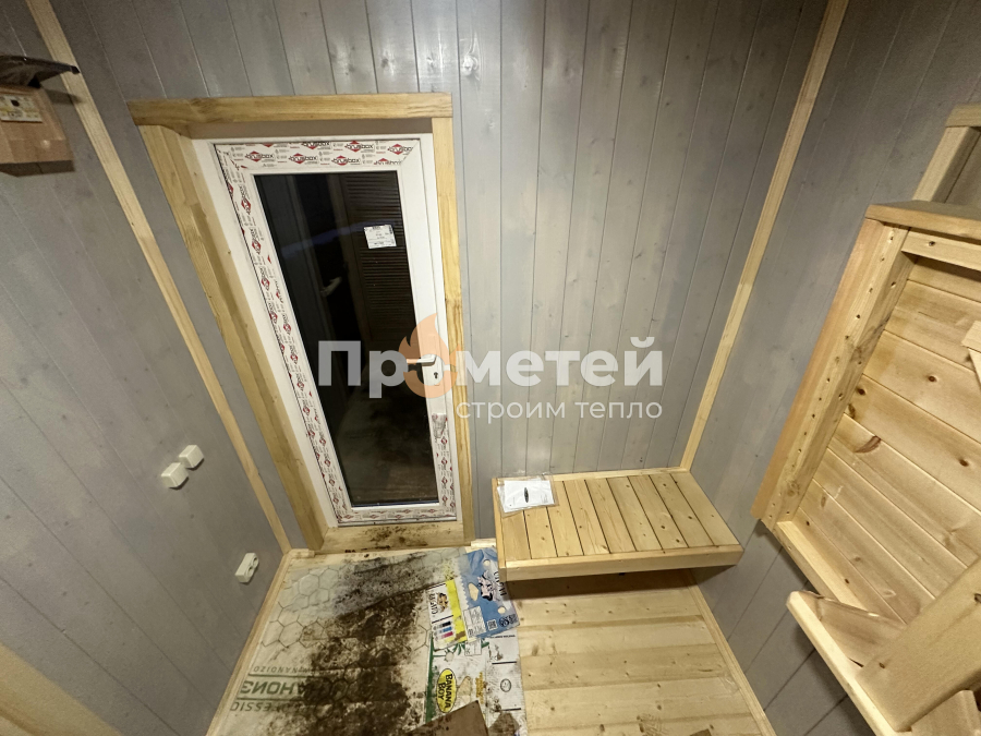 Каркасная баня Норд 2.5x7 метров