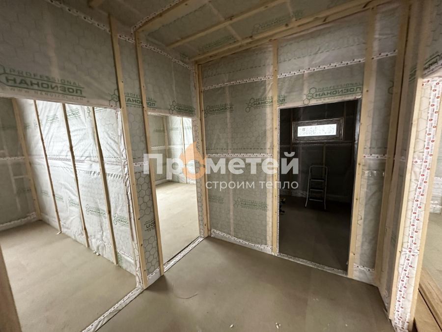 Каркасный 1-этажный дом 12x11 метров