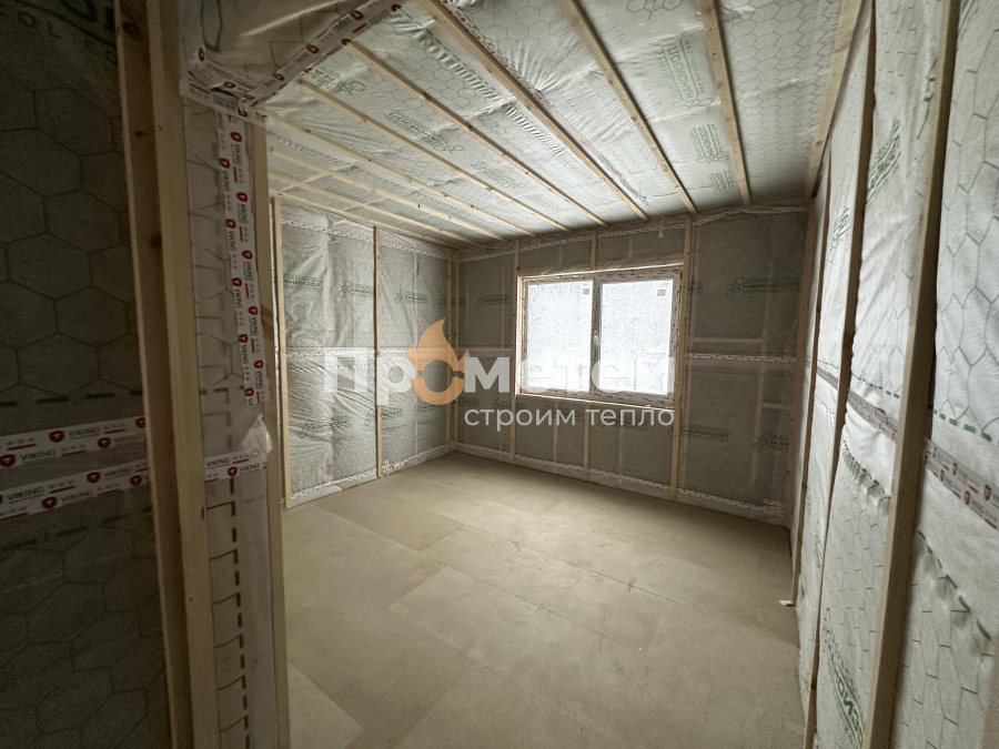 Каркасный 1-этажный дом 12x11 метров