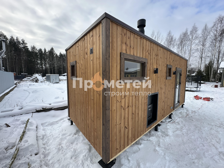 Каркасная баня Норд 2.5x6 метров