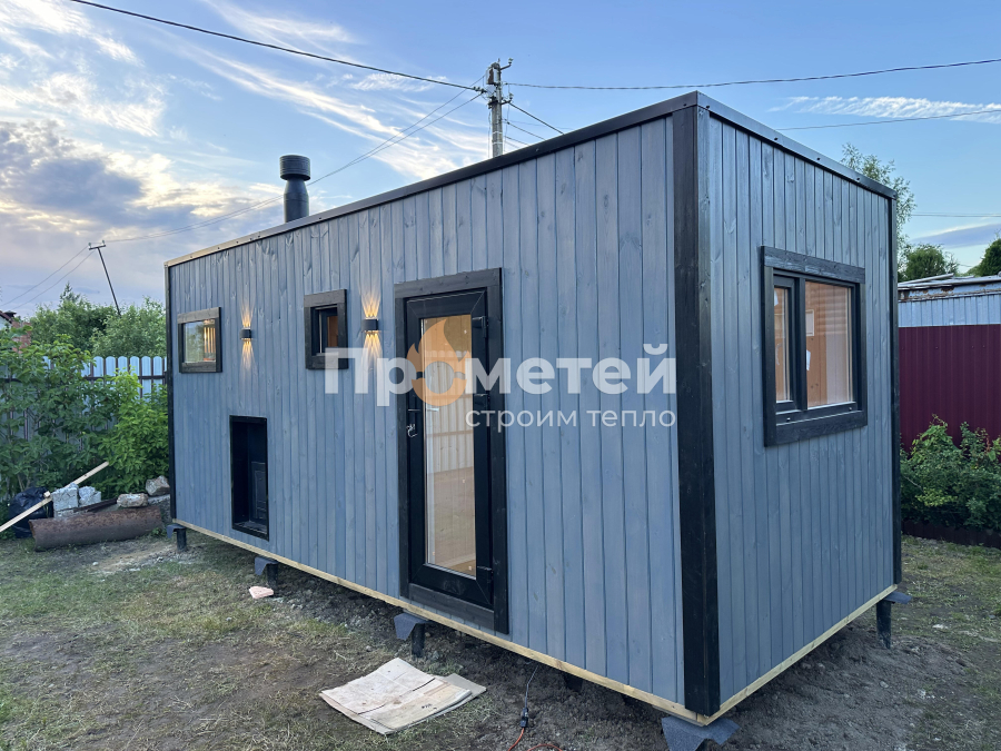 Каркасная баня 2.5x6 метров