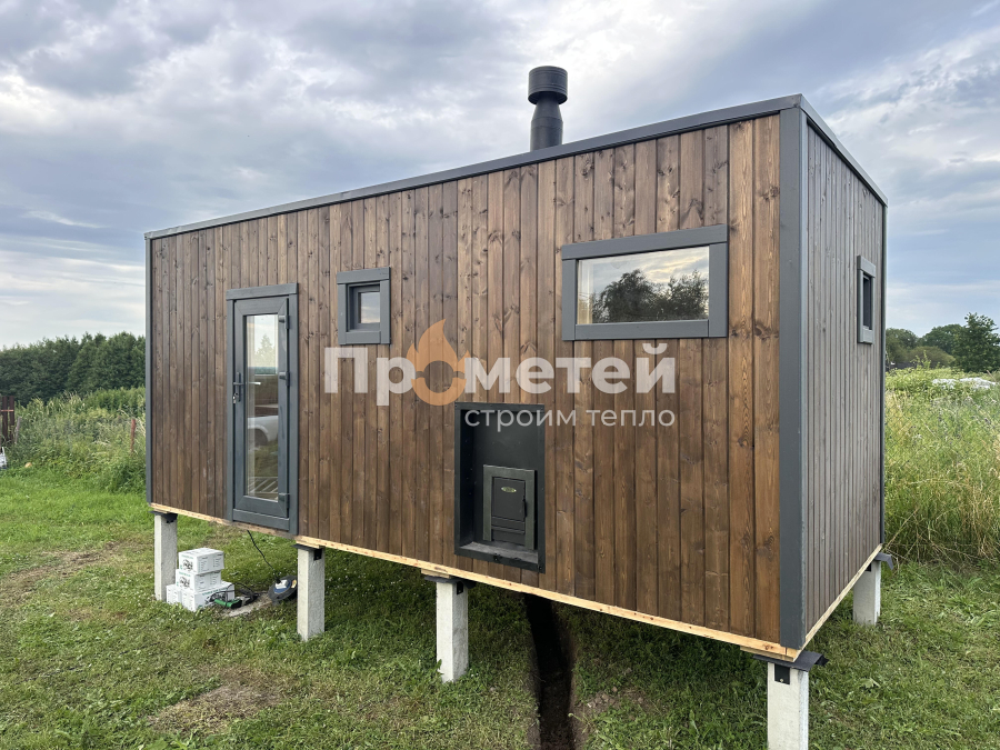 Реализованный проект Каркасная баня Норд 2.5x6 метров