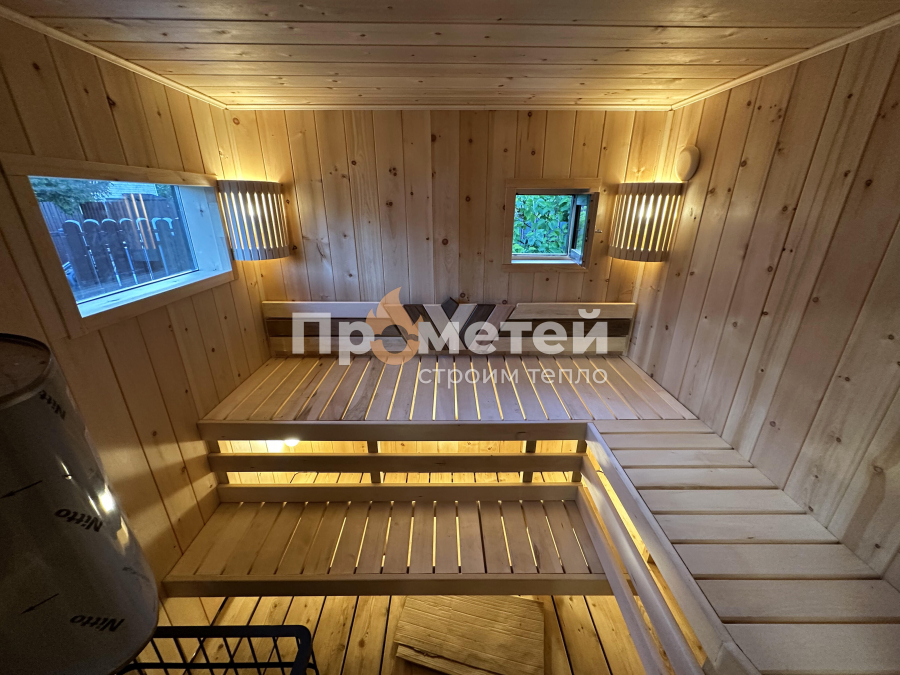Каркасная баня 2.5x6 метров