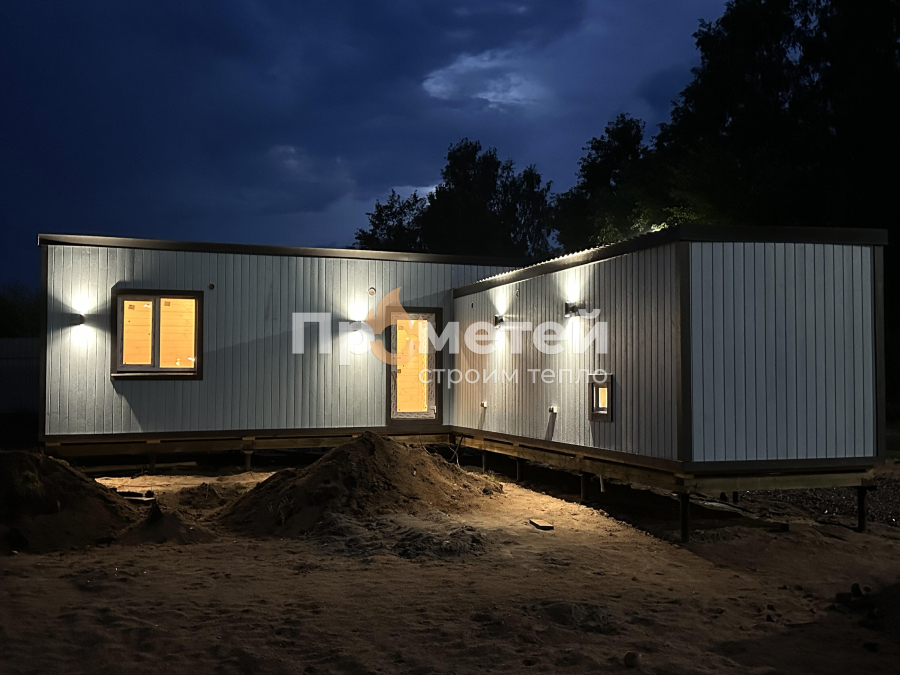 Модульный дом МД-29 с баней Норд 2.5x7 метров