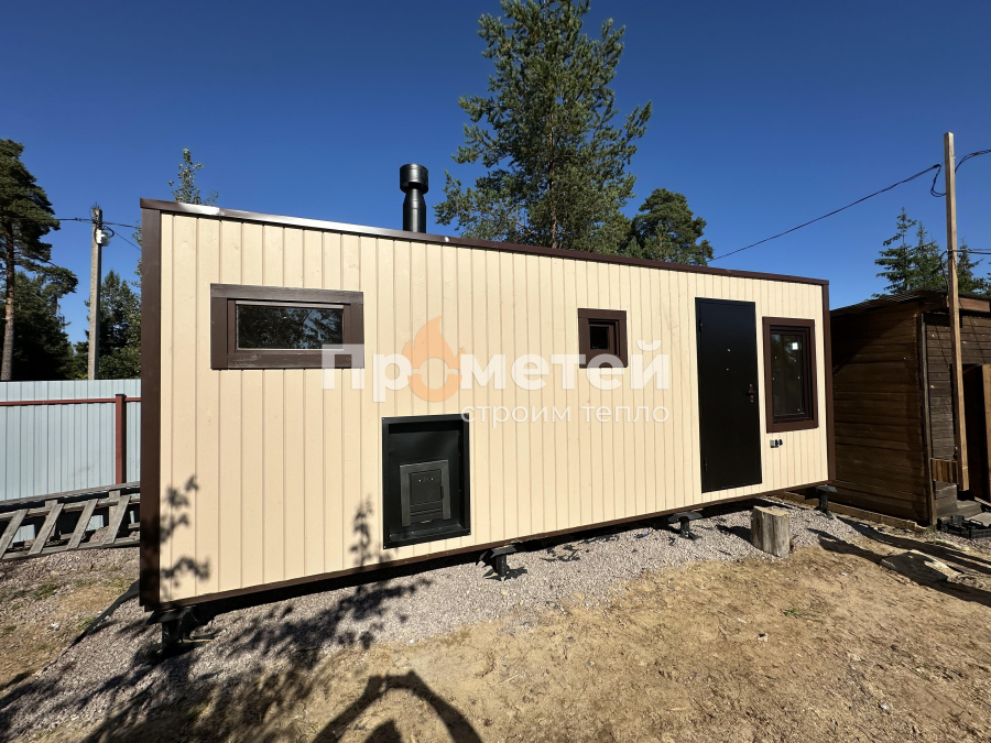 Каркасная баня 2.5x7 метров