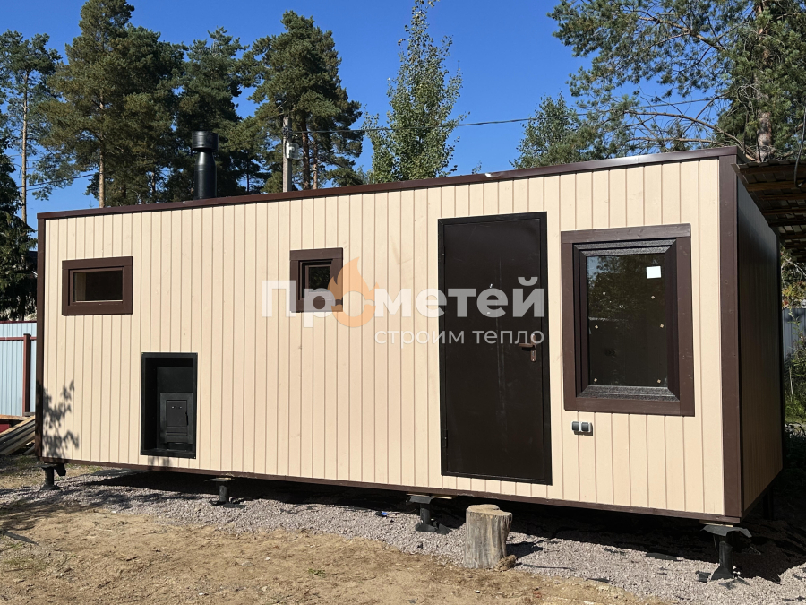 Каркасная баня 2.5x7 метров