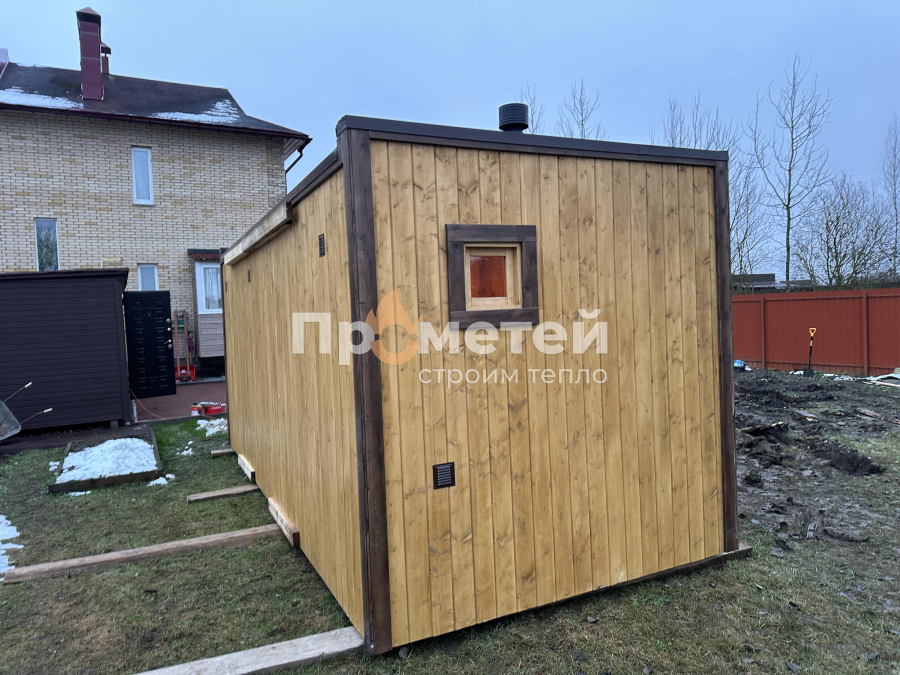 Каркасная баня Норд 2.5x6 метров