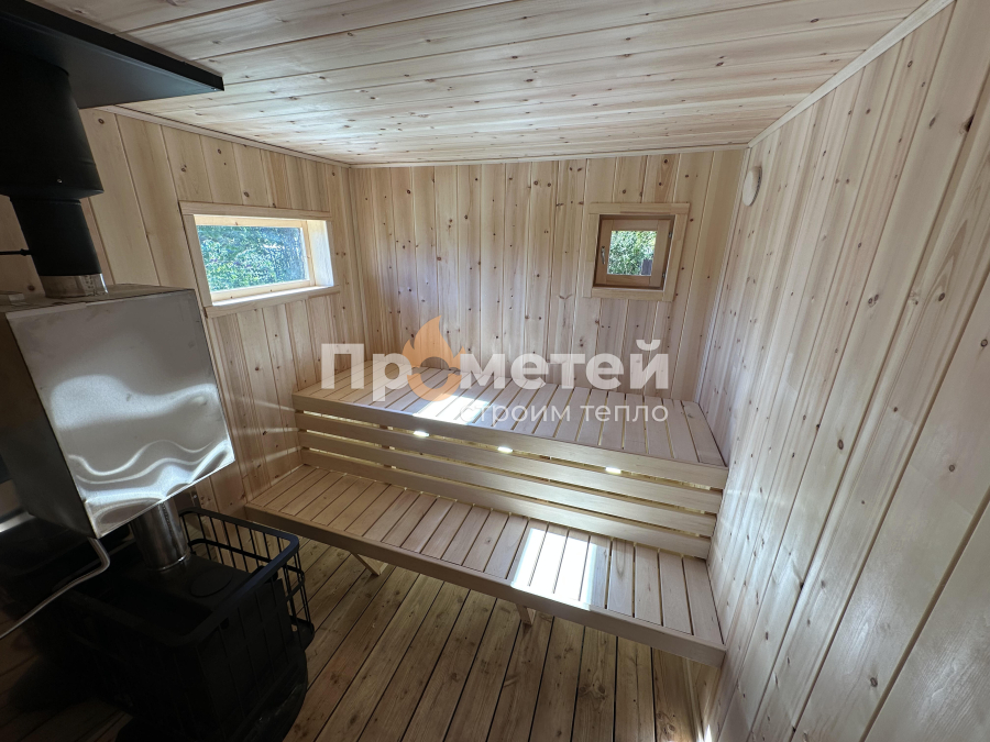 Каркасная баня 2.5x7 метров