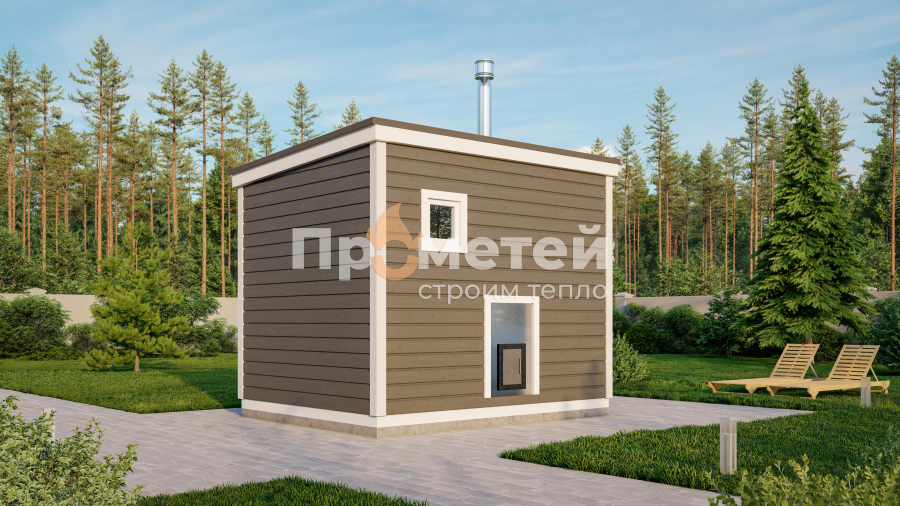 Каркасная баня Дача мини 2.4x3м