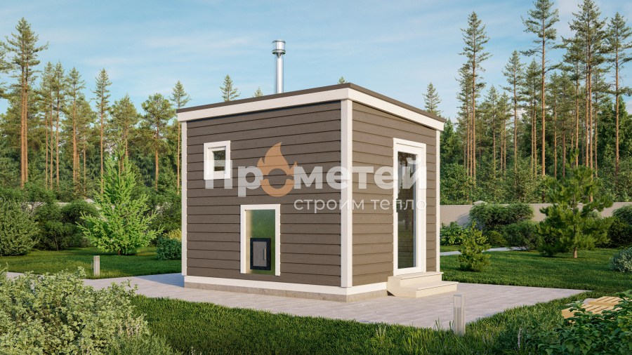 Каркасная баня Дача мини 2.4x3м
