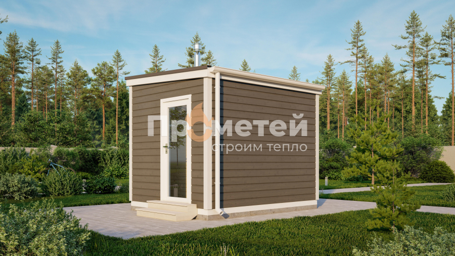 Каркасная баня Дача мини 2.4x3м