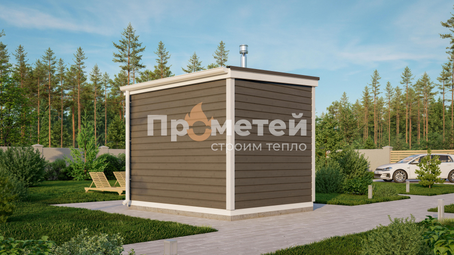 Каркасная баня Дача мини 2.4x3м