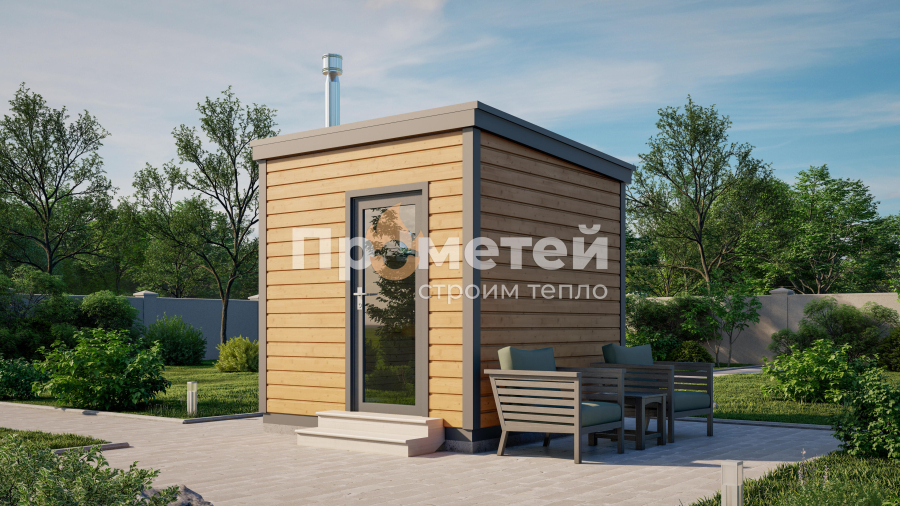 Каркасная баня Дача парная 2.4x2.5м