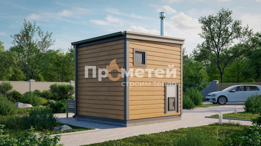 Каркасная баня Дача парная 2.4x2.5м